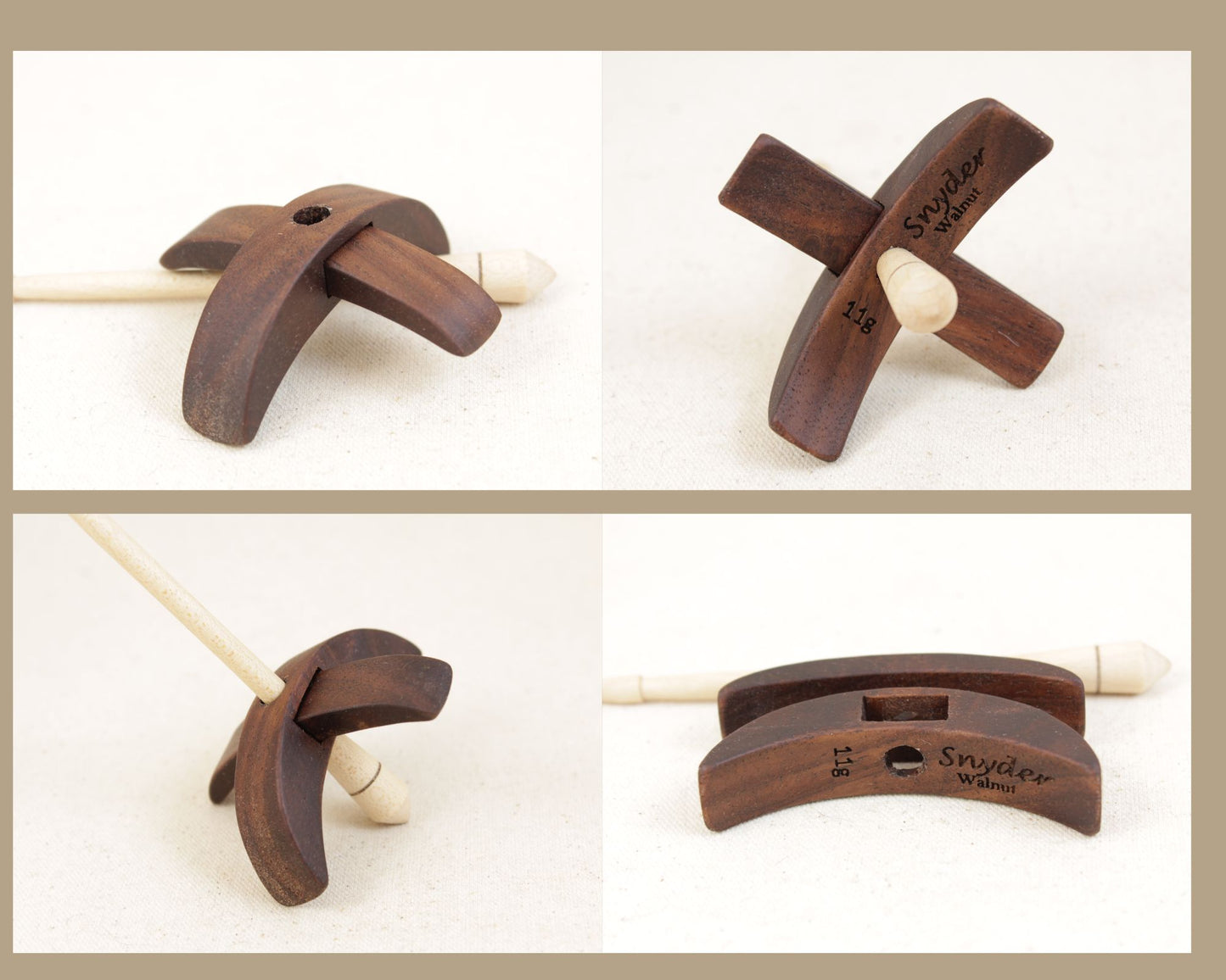 Walnut Classic Mini Turkish Drop Spindle