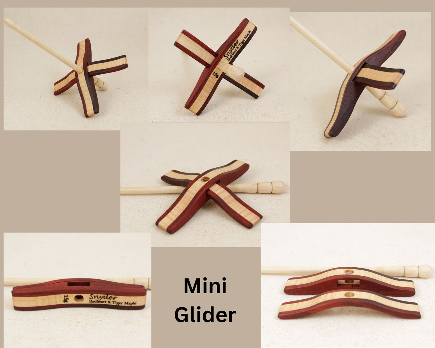 Redheart/Tiger Maple Glider Turkish Drop Spindle