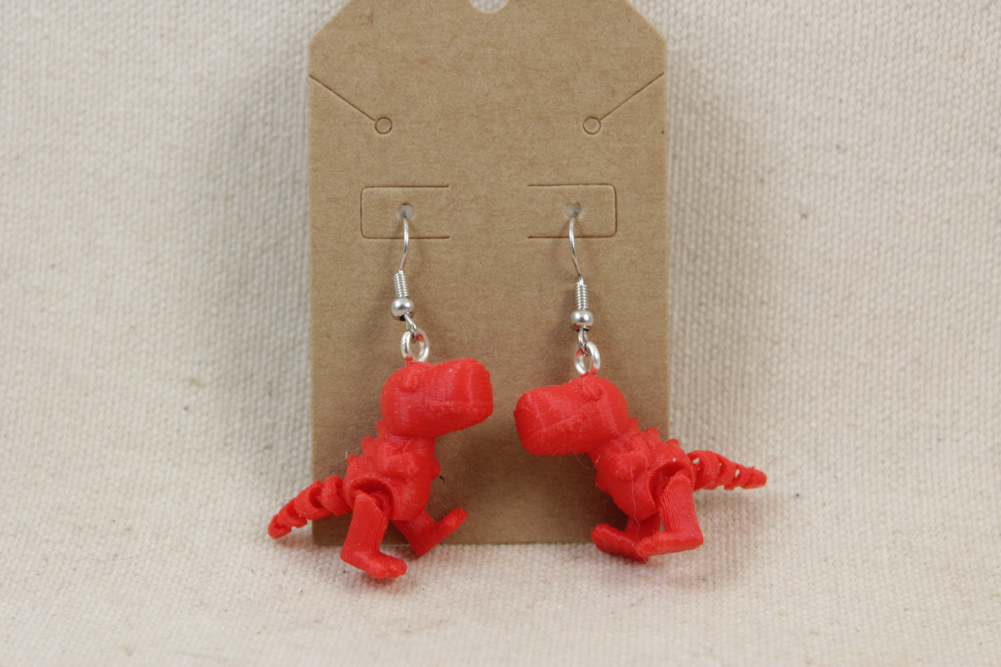 3D Printed T-Rex Earrings