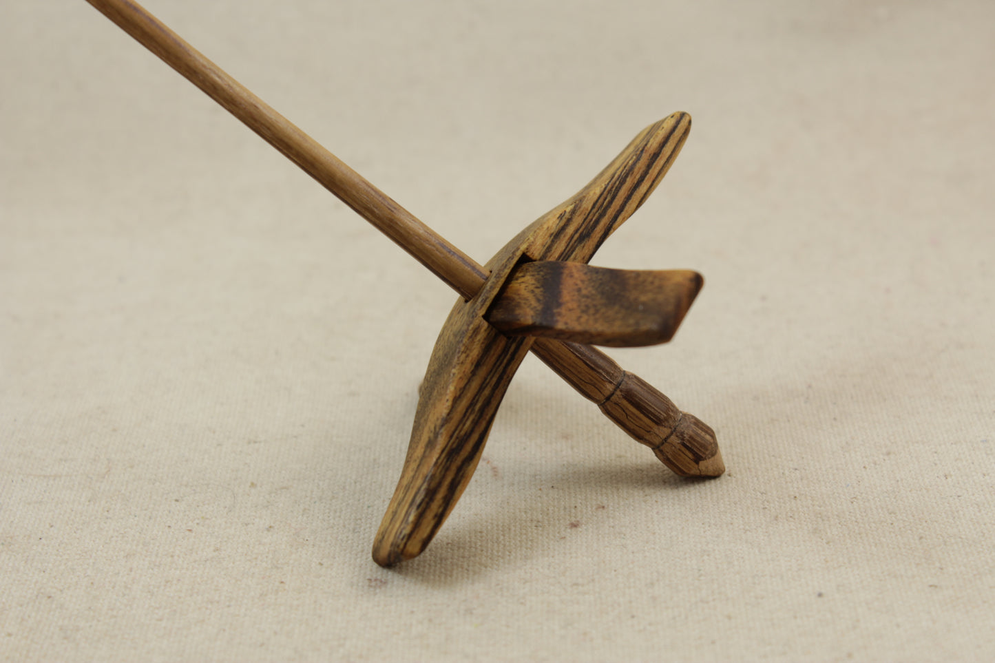 Bocote/Zebrawood Mini Glider Turkish Drop Spindle
