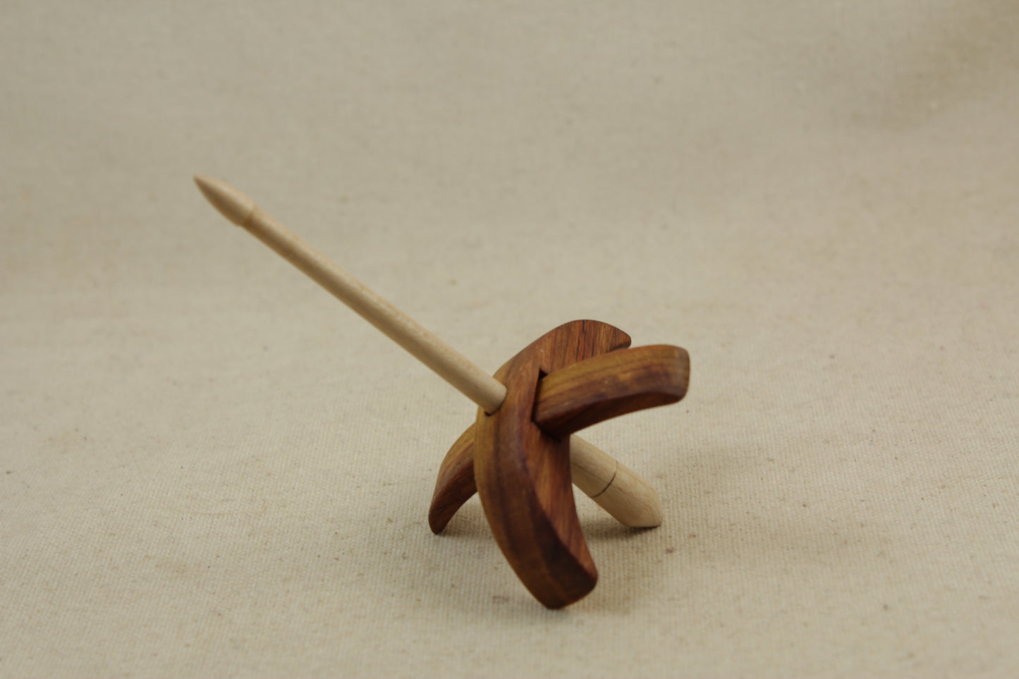 Canarywood Mini Turkish Drop Spindle 2.5 inch arms 4.25 tall
