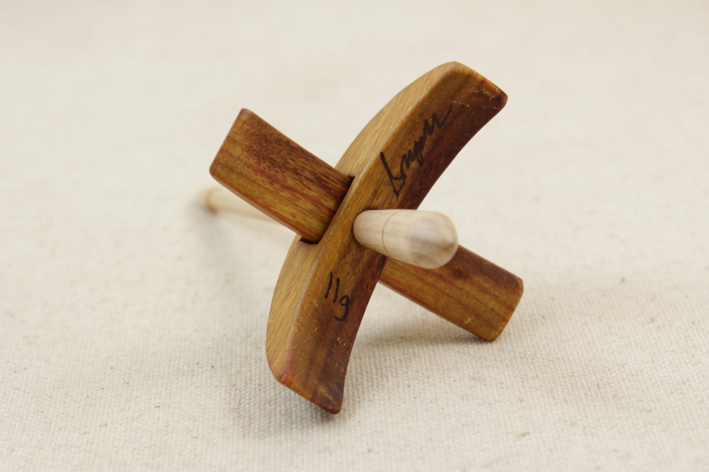 Canarywood Mini Turkish Drop Spindle 2.5 inch arms 4.25 tall
