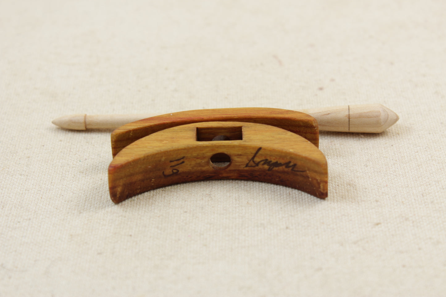 Canarywood Mini Turkish Drop Spindle 2.5 inch arms 4.25 tall