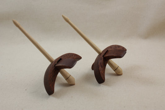 Leopardwood Mini Turkish Drop Spindle 2.5 inch arms 4.25 tall