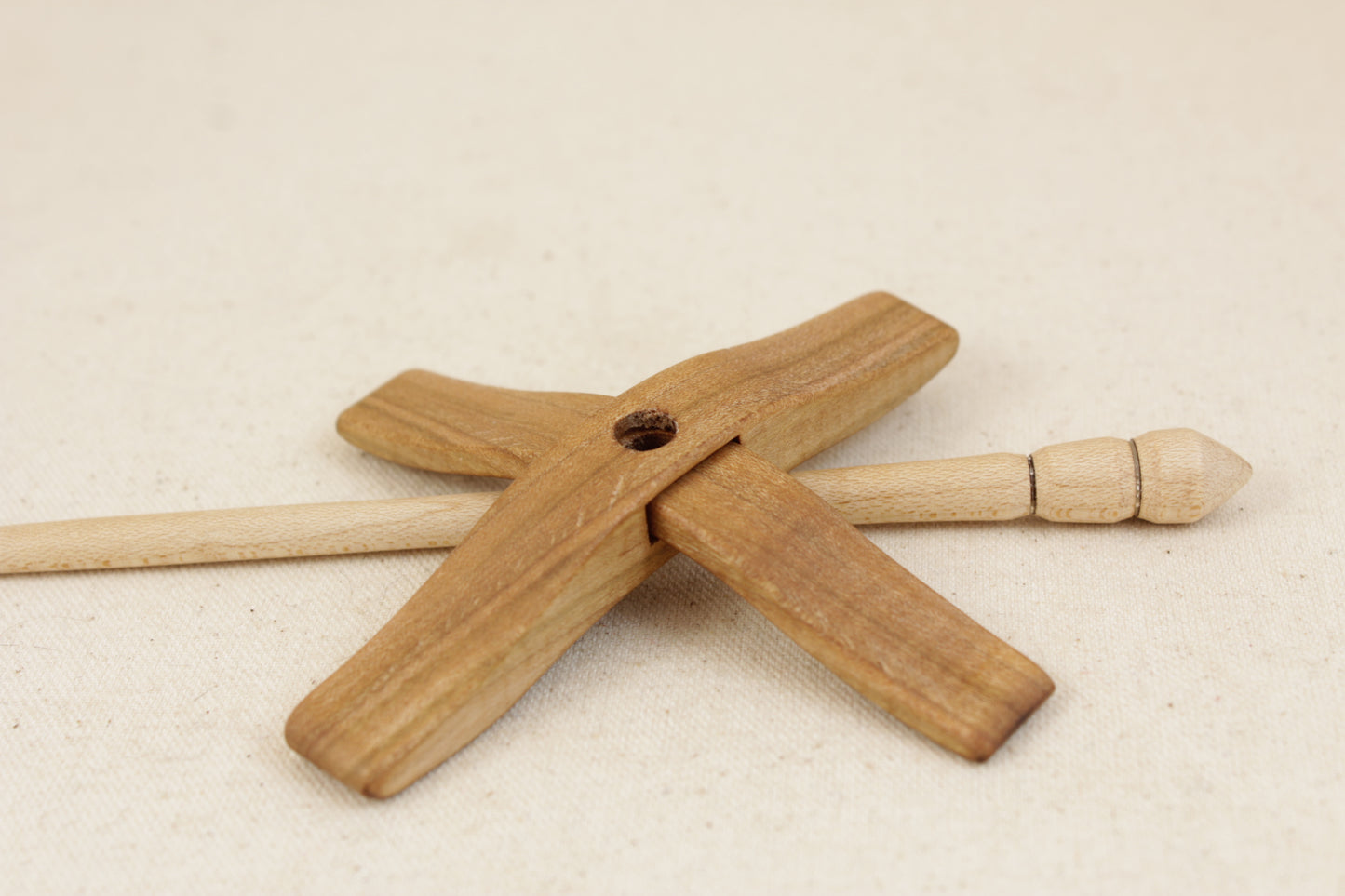 Tiger Maple Mini Glider Turkish Drop Spindle