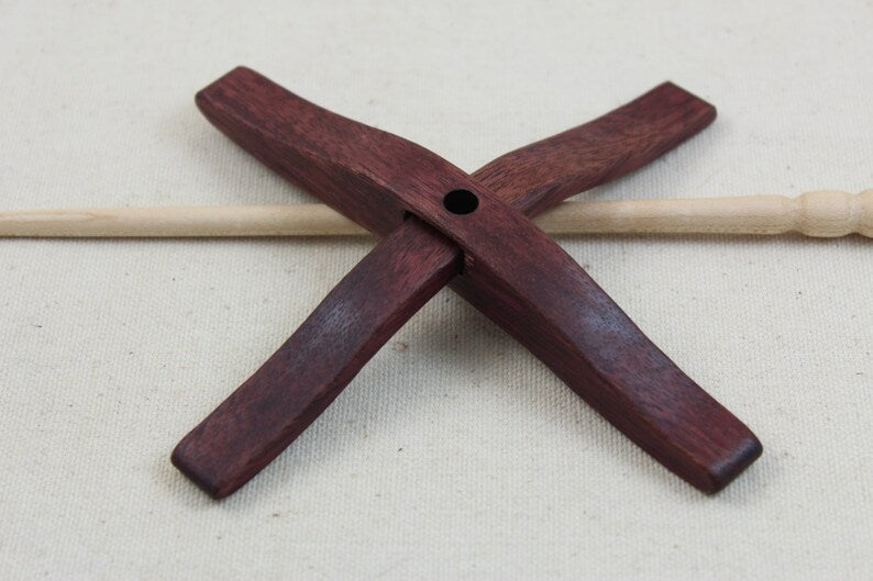 Purpleheart Full Size Glider Turkish Drop Spindle