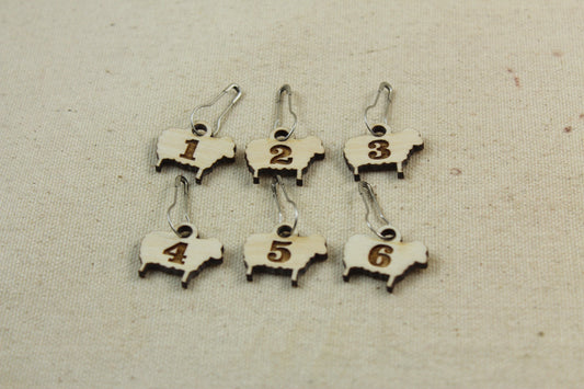 Stitch Markers set of 6 Sheep