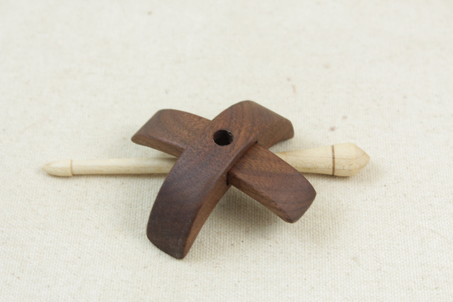 5/8" Walnut Mini Turkish Drop Spindle 2.5 inch arms 4.25 tall
