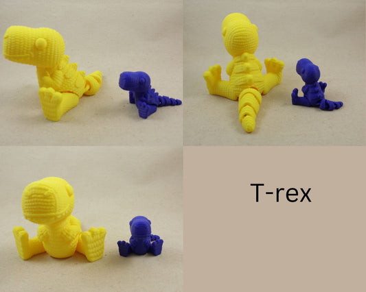 T-rex 3D Printed Crochet Textured Toy