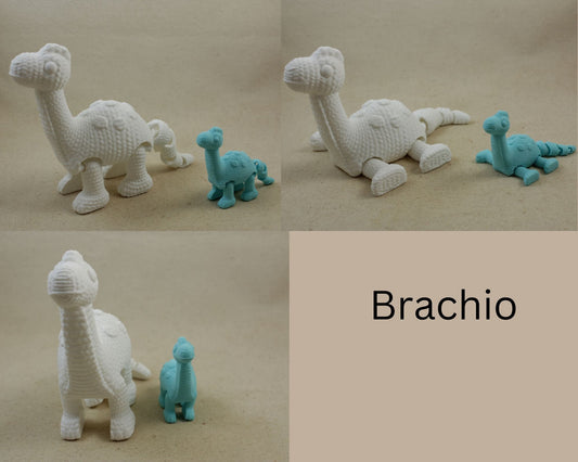 Brachiosaurus 3D Printed Crochet Textured Toy