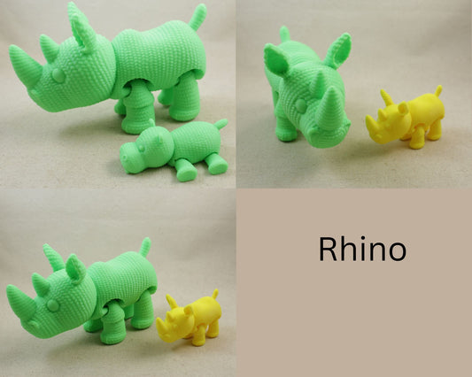 Rhinoceros 3D Printed Crochet Textured Toy