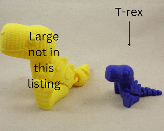 SMALL T-rex 3D Printed Crochet Textured Toy