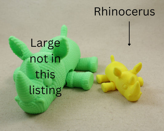 SMALL Rhinoceros 3D Printed Crochet Textured Toy