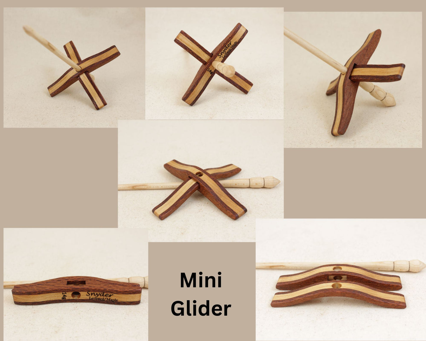 Leopard/Maple Glider Turkish Drop Spindle