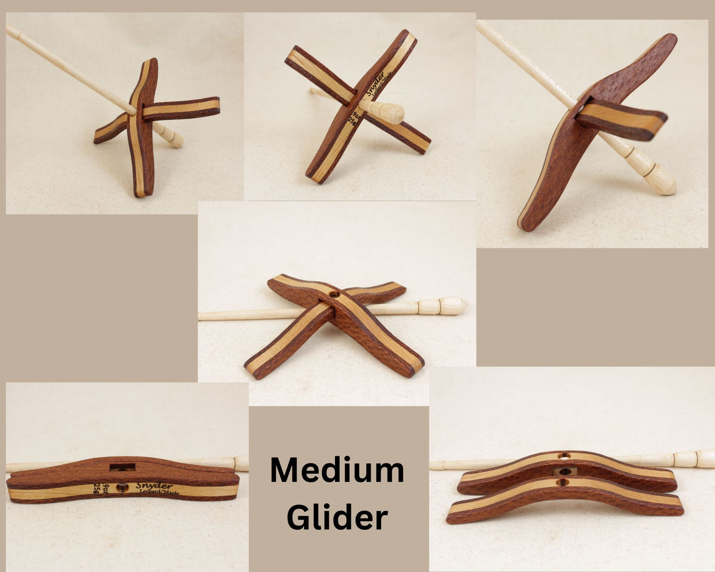 Leopard/Maple Glider Turkish Drop Spindle