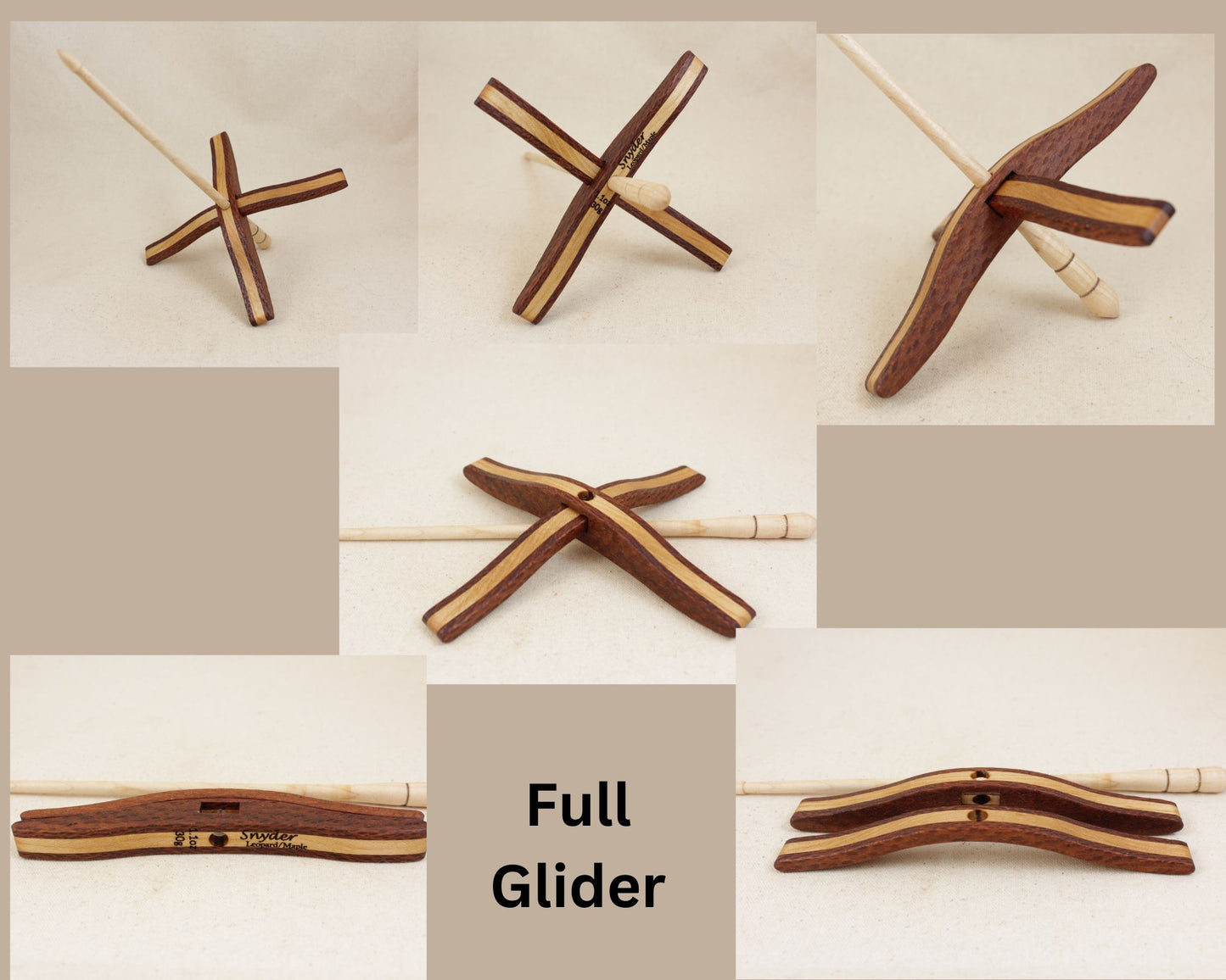Leopard/Maple Glider Turkish Drop Spindle