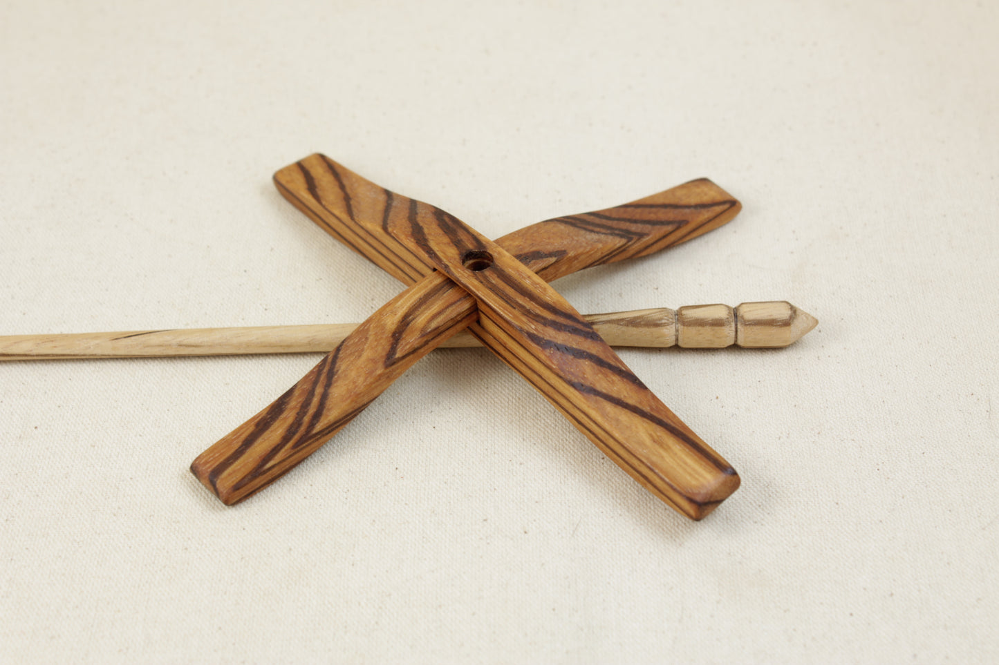Zebrawood/Zebrawood Full Size Glider Turkish Drop Spindle