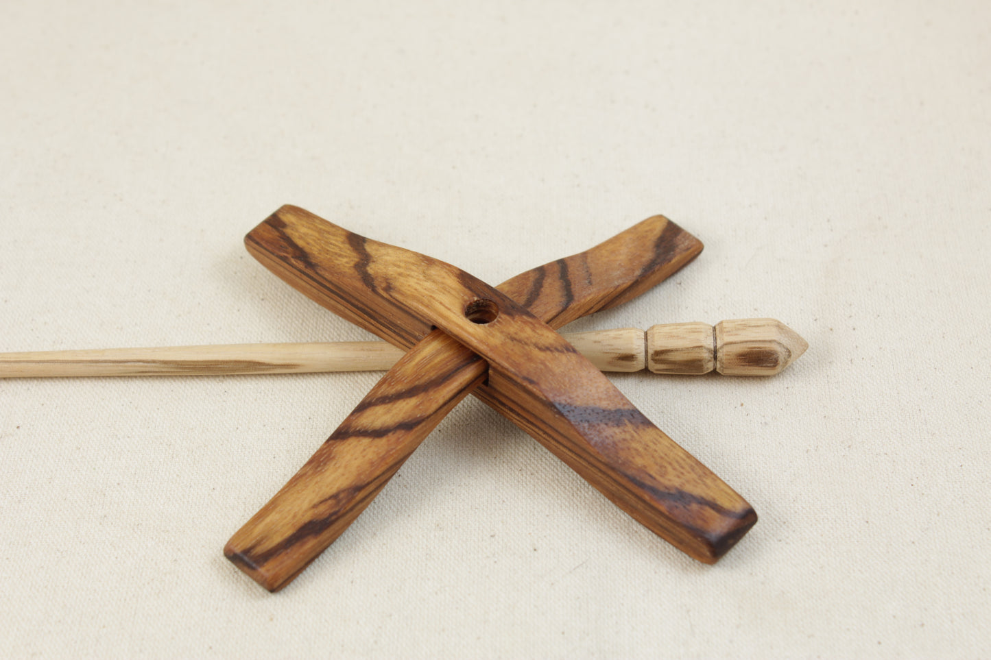 Zebrawood/Zebrawood Medium Glider Turkish Drop Spindle