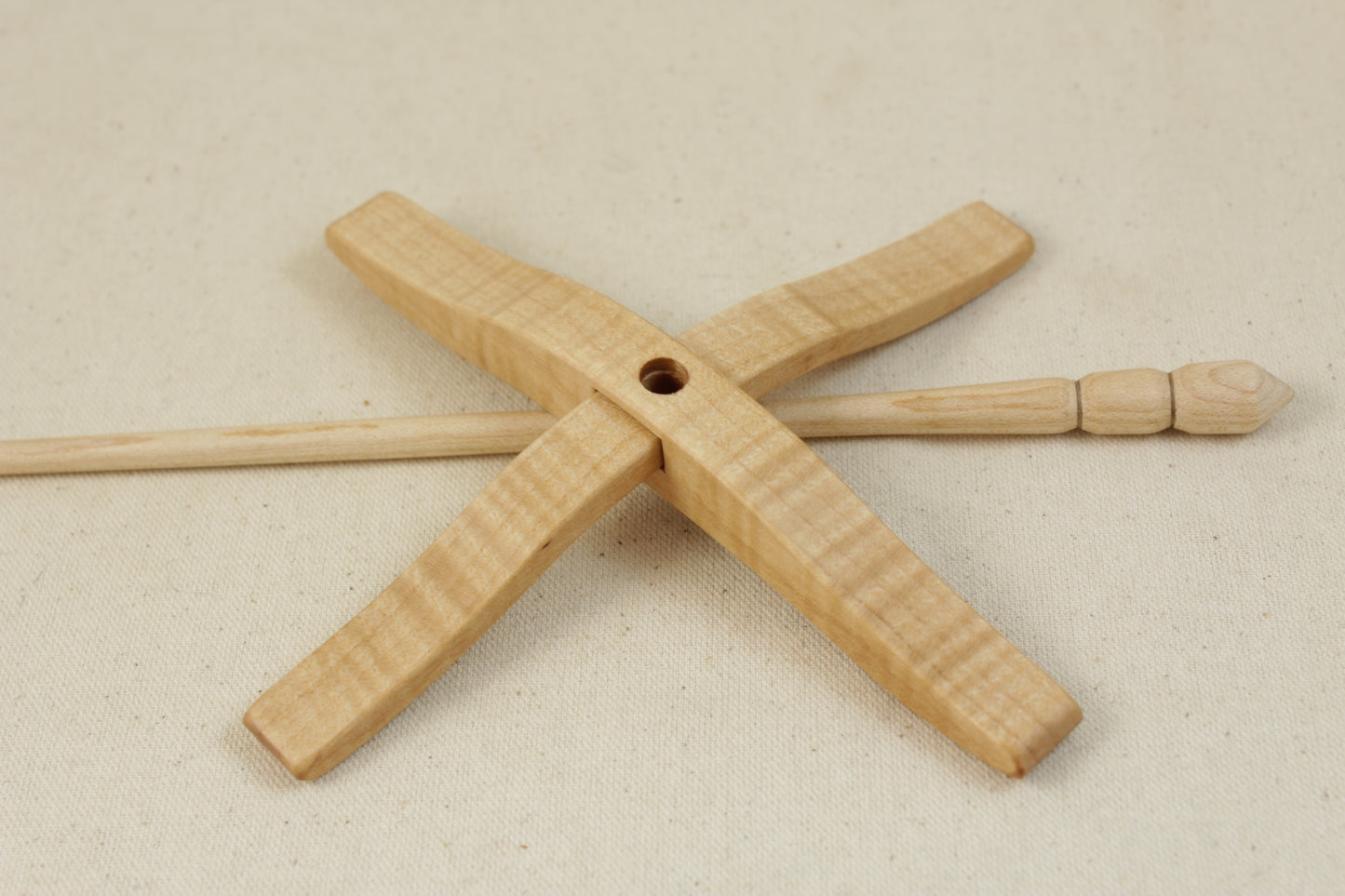 Tiger Maple Full Size Glider Turkish Drop Spindle