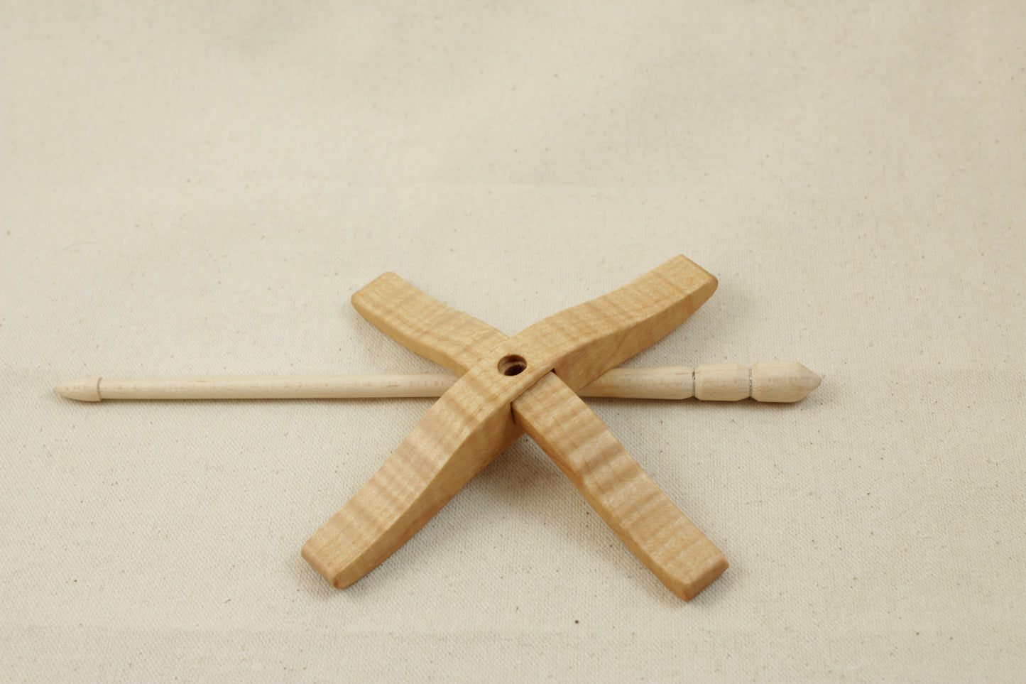 Tiger Maple Medium Glider Turkish Drop Spindle