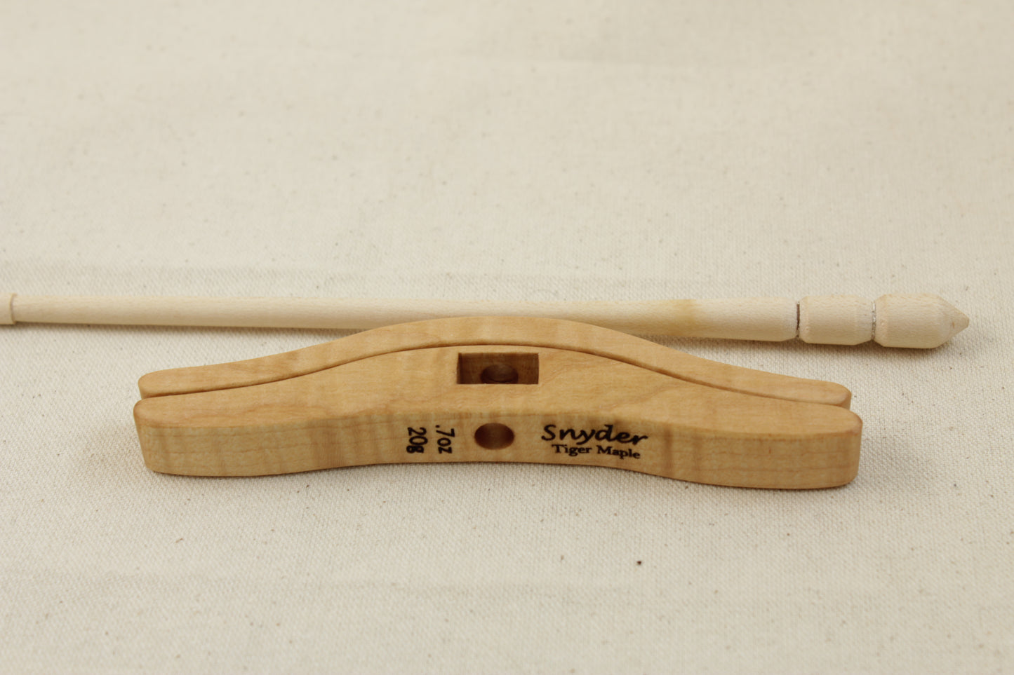 Tiger Maple Medium Glider Turkish Drop Spindle