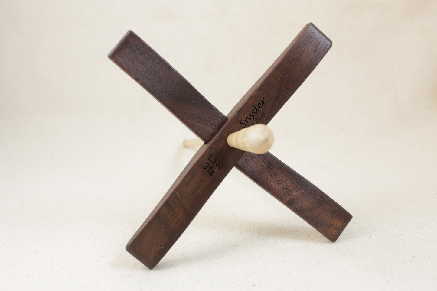 5/8" Walnut Full Size Glider Turkish Drop Spindle