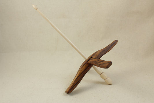 05.15.02 Zebrawood Full Size Glider Turkish Drop Spindle