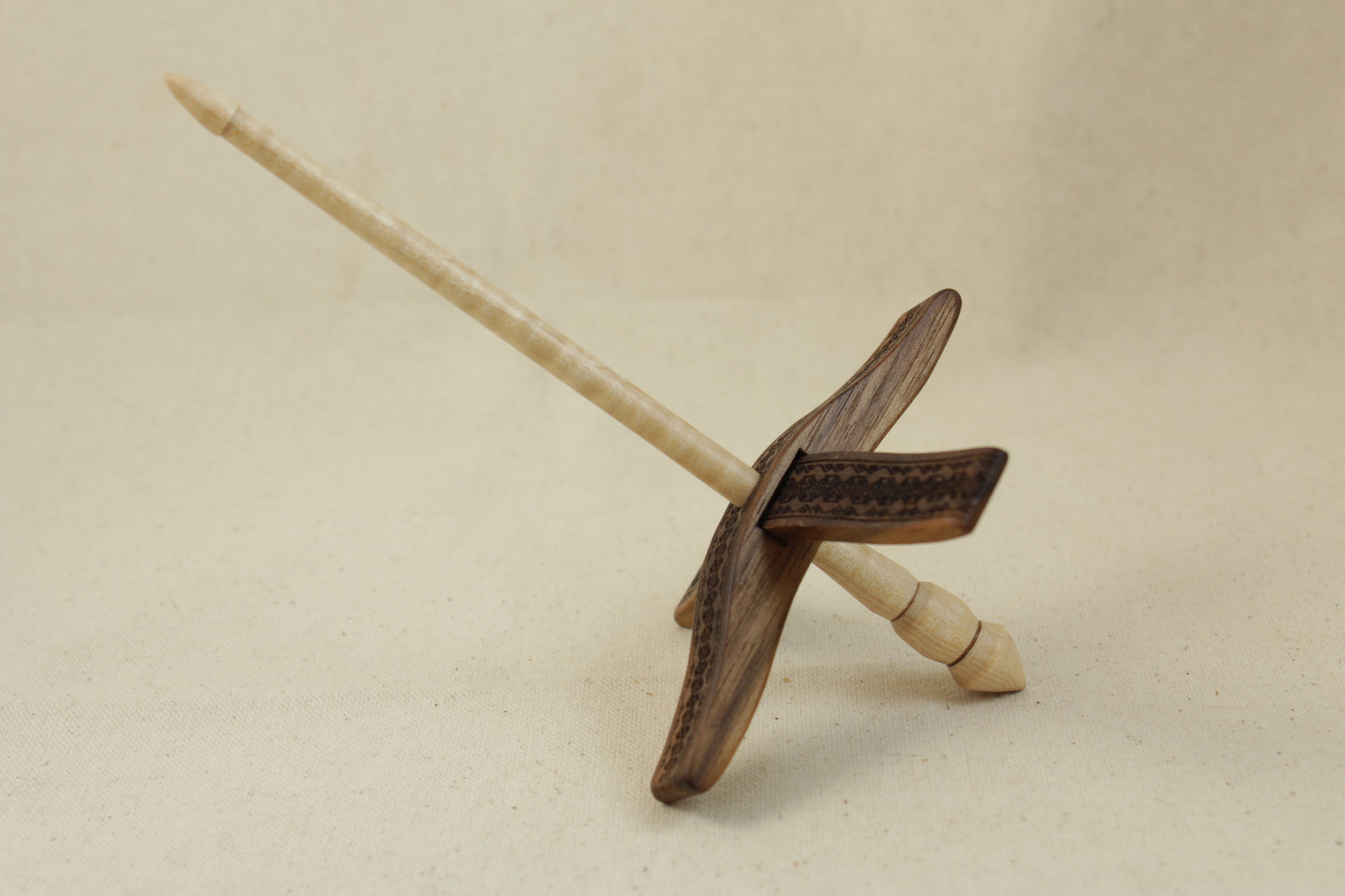 Walnut/Tiger Maple Turkish Delight  Mini Glider Turkish Drop Spindle