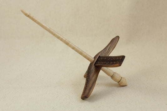 Walnut/Tiger Maple Turkish Delight  Mini Glider Turkish Drop Spindle