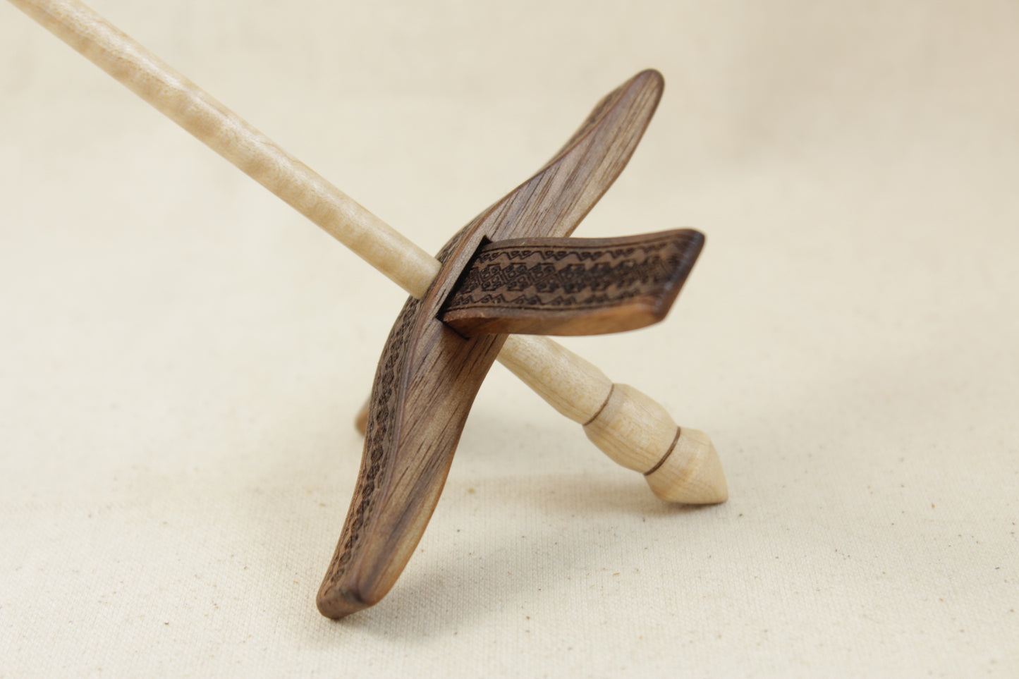 Walnut/Tiger Maple Turkish Delight  Mini Glider Turkish Drop Spindle