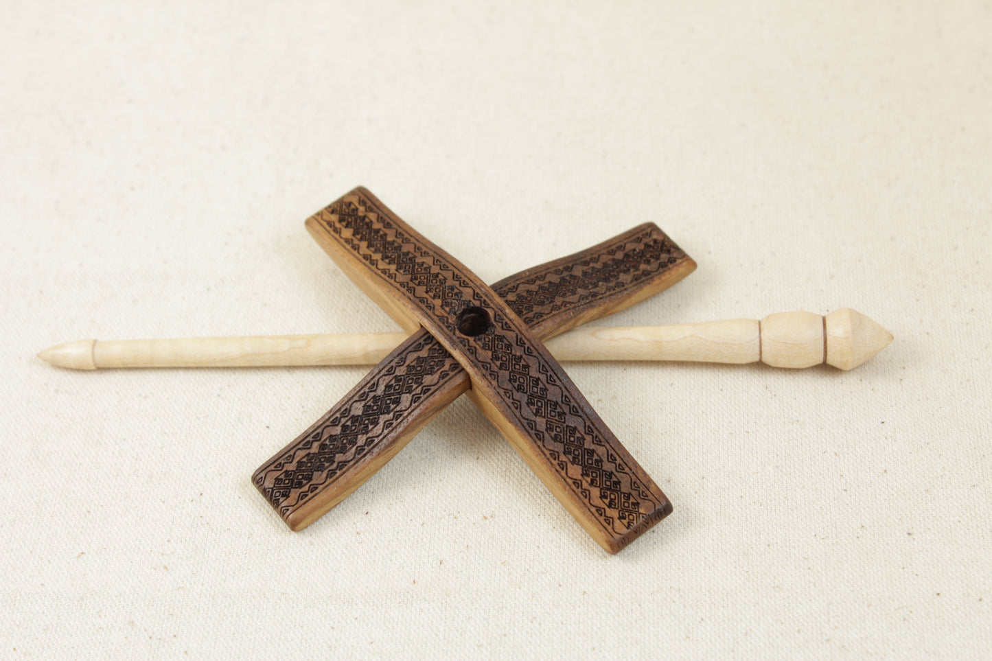 Walnut/Tiger Maple Turkish Delight  Mini Glider Turkish Drop Spindle