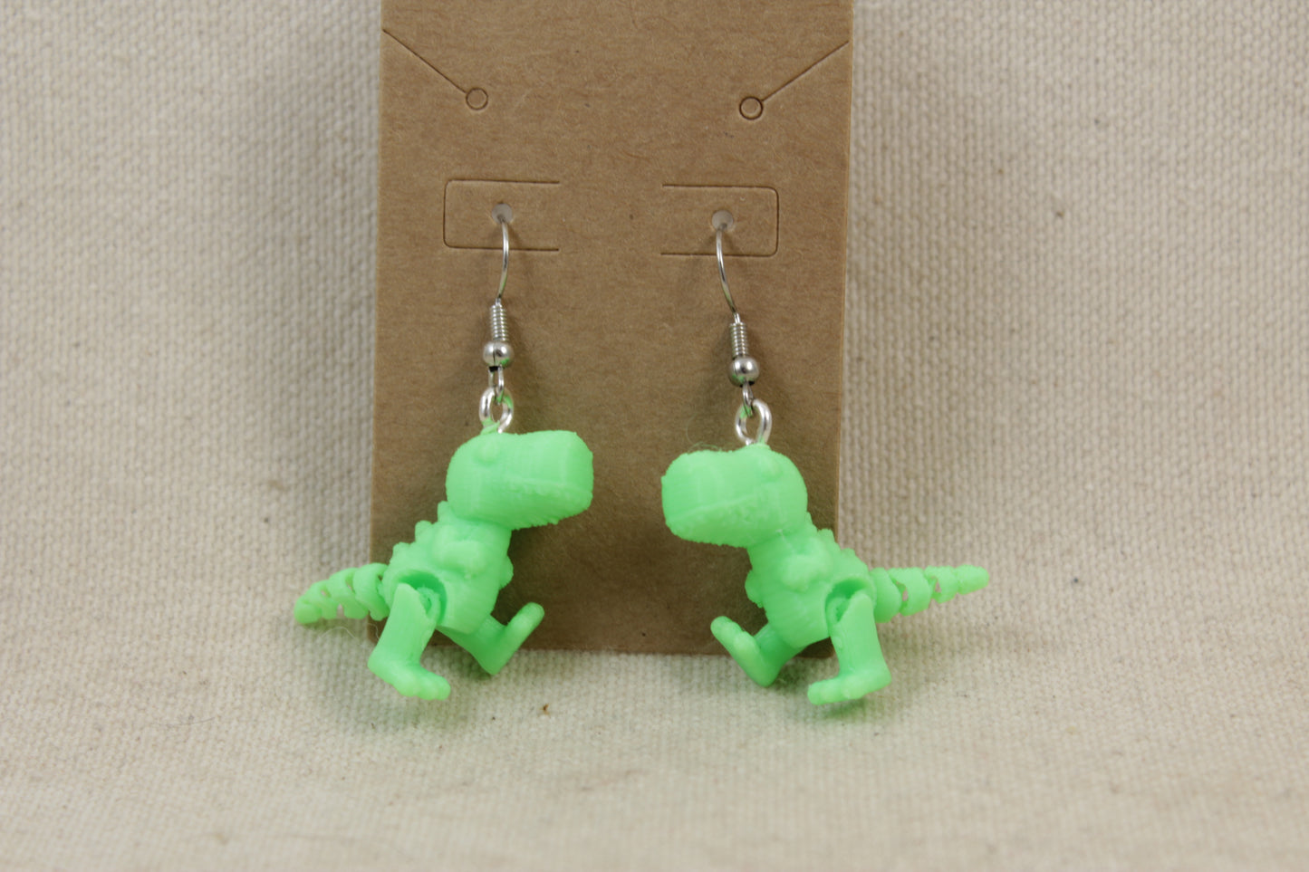 3D Printed T-Rex Earrings
