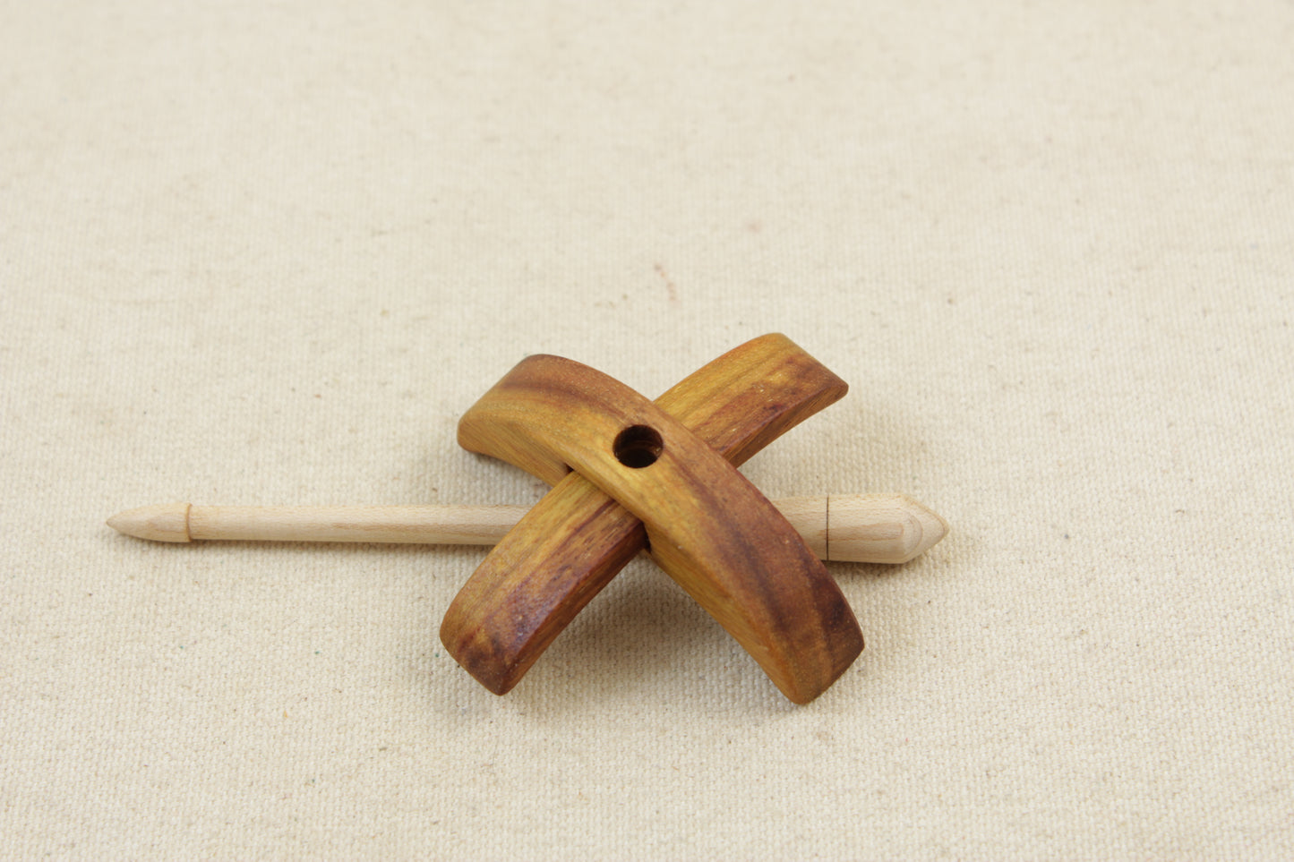 Canarywood Mini Turkish Drop Spindle 2.5 inch arms 4.25 tall