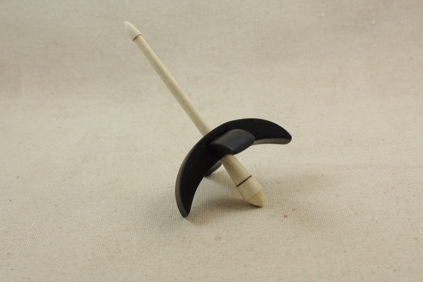 Ebony/Holly Mini Turkish Drop Spindle 2.5 inch arms 4.25 tall