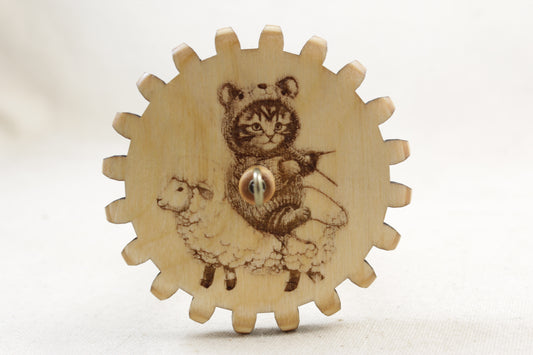 Cat riding Sheep Gear Spindle