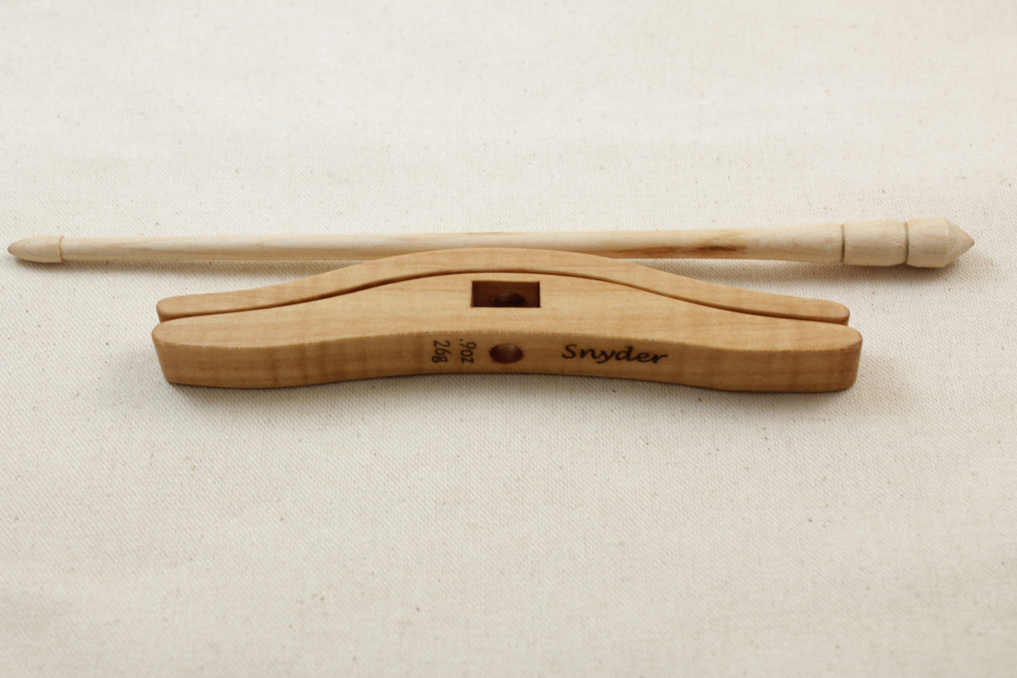 05.03.01 Tiger Maple Full Size Glider Turkish Drop Spindle