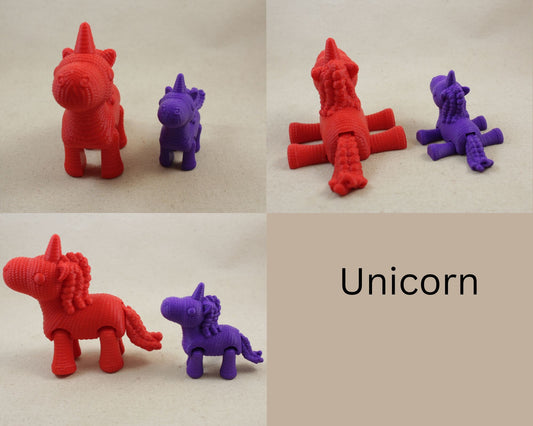 Unicorn 3D Printed Crochet Textured Toy