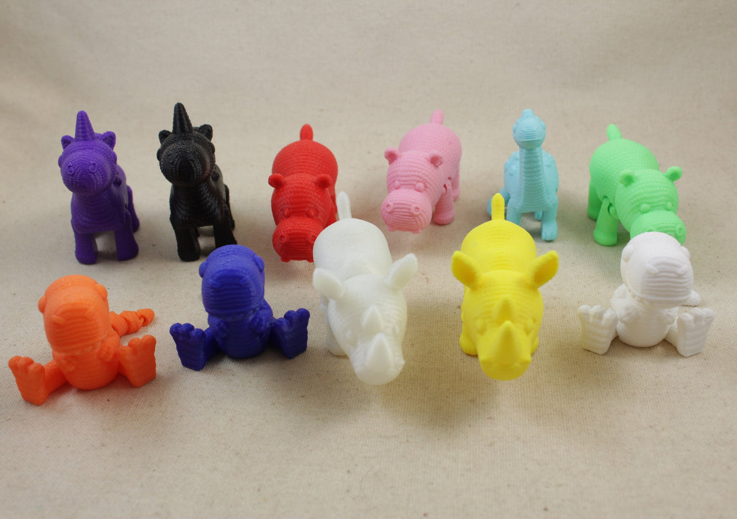 Rhinoceros 3D Printed Crochet Textured Toy